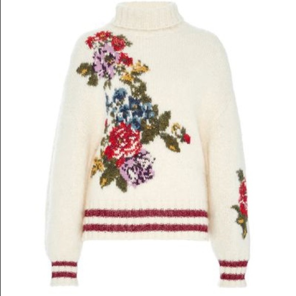 Leur Logette Floral Turtleneck Alpaca Sweater - Picture 3 of 8